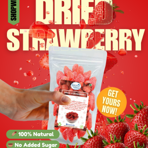 Dried Red Strawberry Slices 🍓 – Naturally Air-Dried, Sweet & Chewy – 500g