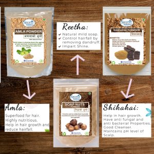 ShopWholly Herbal Combo Pack – Amla Powder, Reetha Powder & Shikakai Powder –500g x 3