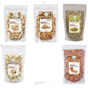 ShopWholly Premium Dry Fruits Combo Pack – Almonds, Cashews, Raisins, Walnuts (Gudi) & Pistachios –500g x 5
